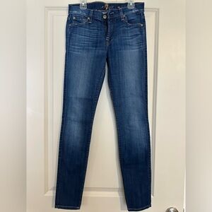 7 For All Mankind the Skinny Jeans with Faded Wash